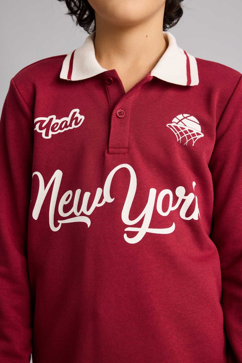 ديفاكتو تيشيرت بولو مطبوع أولادي - Image 4